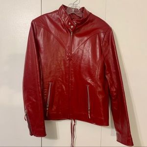 Red Vintage Genuine Leather Jacket - Wilson’s